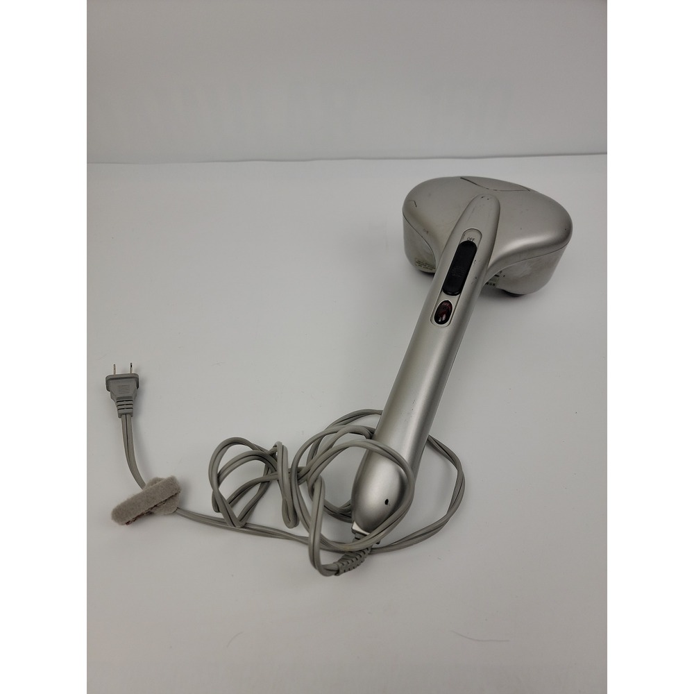 HoMedics PA-MH-1 Compact Percussion Massager with Heat Silver Handheld Corded